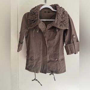 Lola Giacca 3/4 Length Jacket with Ruched Collar